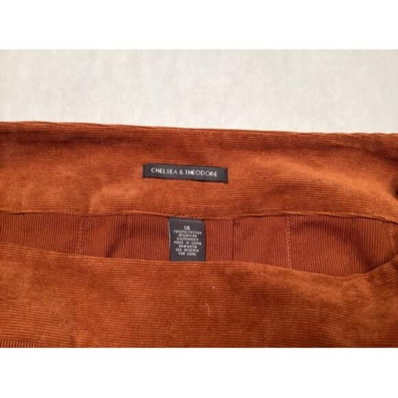 Chelsea & Theodore Corduroy A Line Skirt Women's Size 10 Brown/tan W/Pockets - Picture 5 of 5